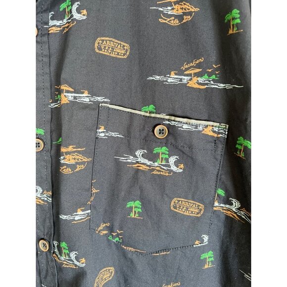 Nomad Men Size XL Navy Camp Shirt 100% Cotton Short Sleeve Tropical Island Print - Picture 5 of 14